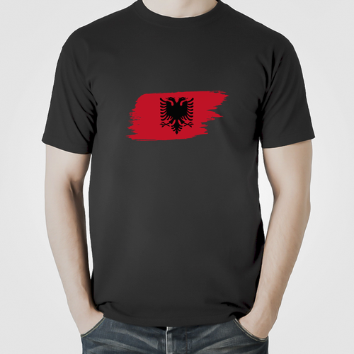 albania brush stroke flag